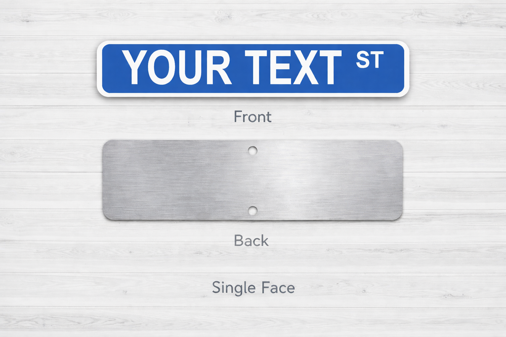 Custom personalized aluminum street name sign with modern design by ROVIX